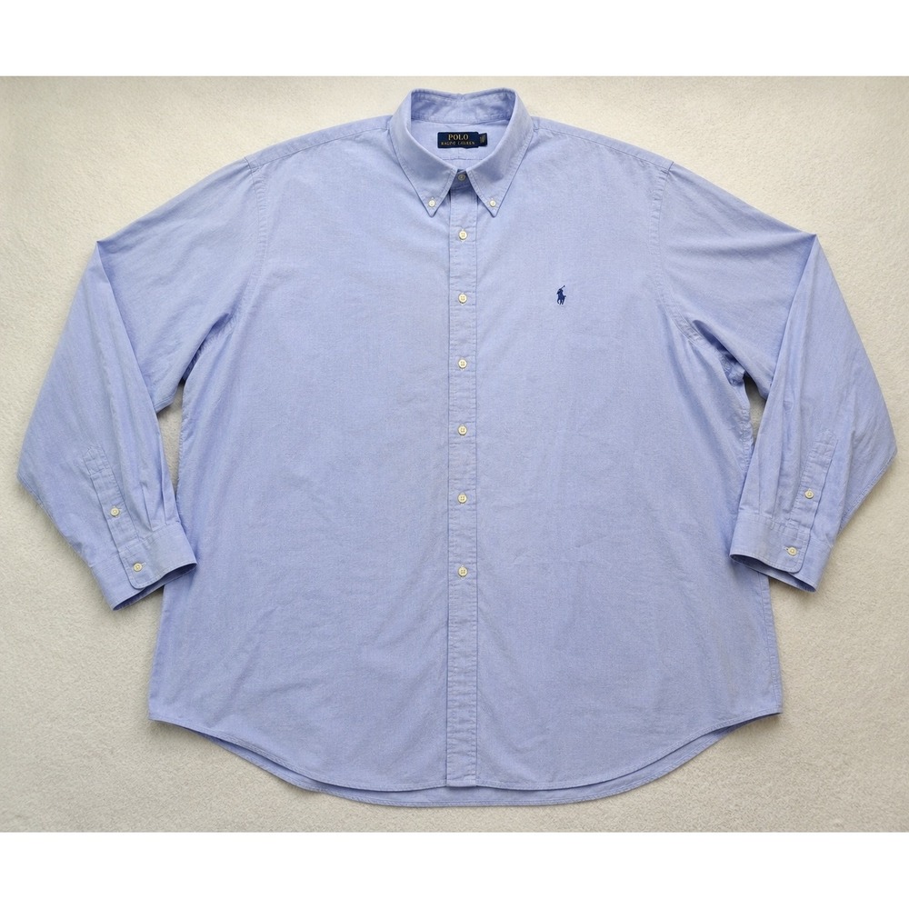 Polo Ralph Lauren Blue Micro Check Button Down Shirt 2XLT